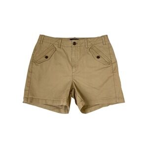 Banana Republic Chino Shorts British Khaki Women 10 Flap Pockets Safari Utility